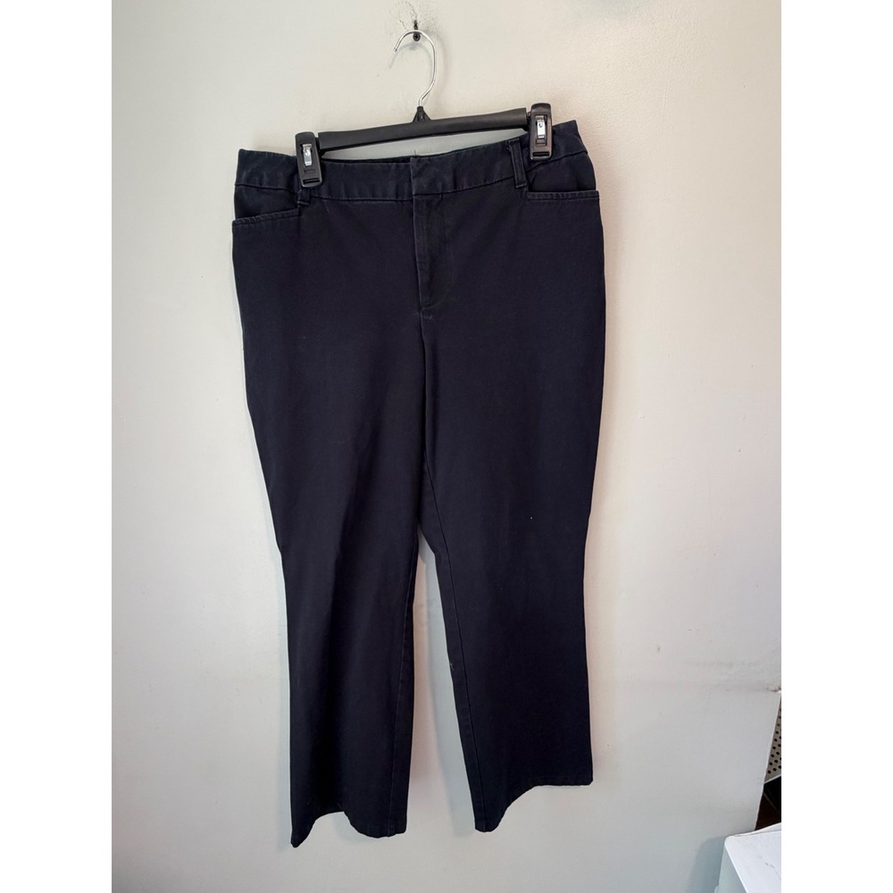 St. Johns Bay Stretch Pants Womens‎ 14 Black Straight Leg Casual Career Trousers